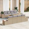vidaXL Set Divano da Giardino con cuscino 9 pcs Beige Poly Rattan