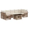 vidaXL Set Divano da Giardino 8 pz Beige e Bianco Crema polyrattan