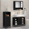 vidaXL Set di mobili per il bagno 3 pcs Rovere Nero Legno multistrato