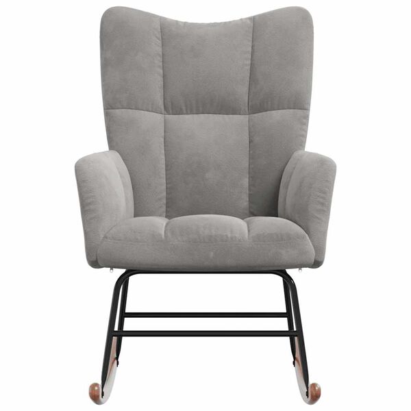 vidaXL Sedia a Dondolo Grigio Chiaro in Velluto