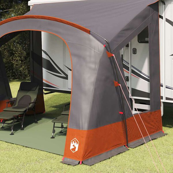 vidaXL Tenda per Caravan Grigio e arancione 252 x 245 x 245 cm