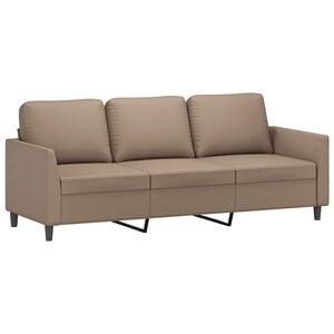 vidaXL Divano a 3 Posti Cappuccino 180 cm in Similpelle