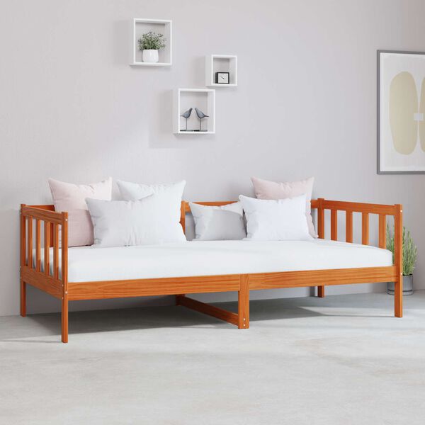 vidaXL Letto Giorno con materasso Marrone e Bianco Cerato 90 x 200 cm