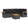 vidaXL Set Divano da Giardino 6 pz con Cuscini Nero in Polyrattan