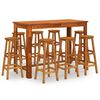 vidaXL Set da Bar per Giardino 9 pz in Legno Massello di Acacia