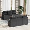 vidaXL Set Divano da Giardino con cuscino 7 pcs Nero polyrattan
