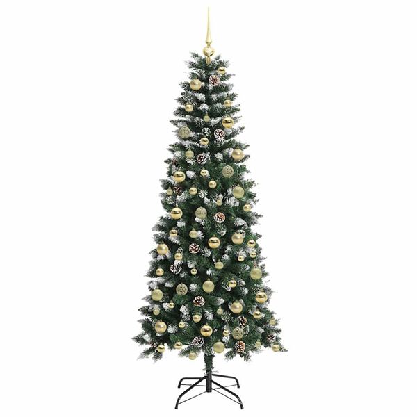 vidaXL Albero di Natale artificiale con 300 LED Verde 76 x 76 x 180 cm