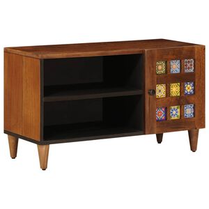 vidaXL Mobile TV Noce 80 x 33 x 46 cm Legno di mango massello