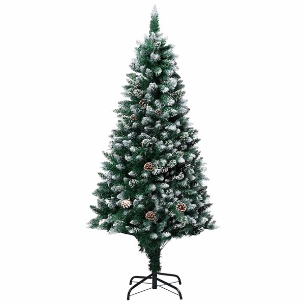vidaXL Albero di Natale Artificiale con LED e Set di Palline e Pigne 180 cm
