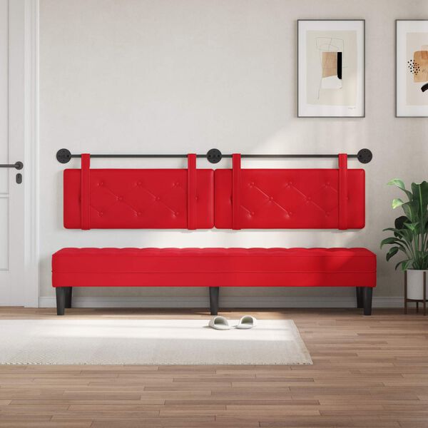 vidaXL Testata appesa Rosso 210 x 55 x 5 cm Pelle Sintetica
