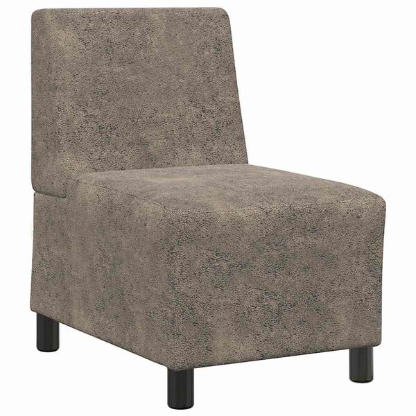 vidaXL Divano componibile senza braccioli grigio scuro 55 cm in similpelle scamosciata