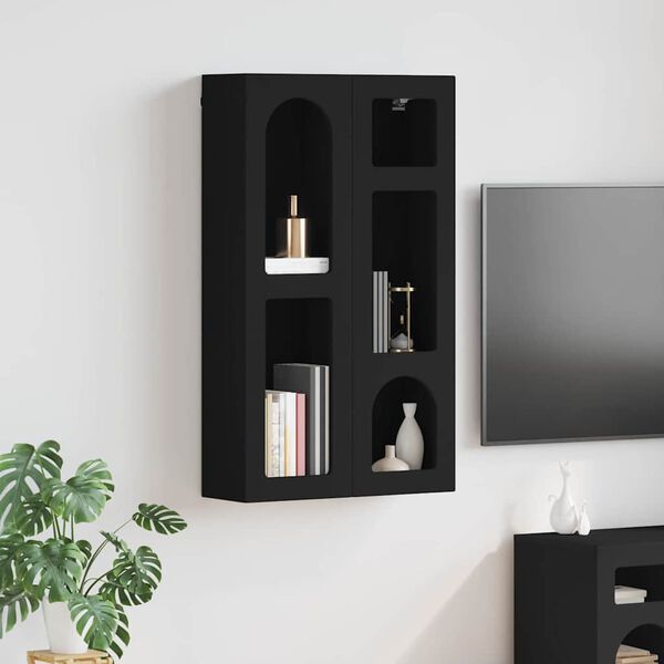 vidaXL Armadio pensile Nero 59 x 20 x 100 cm Legno multistrato
