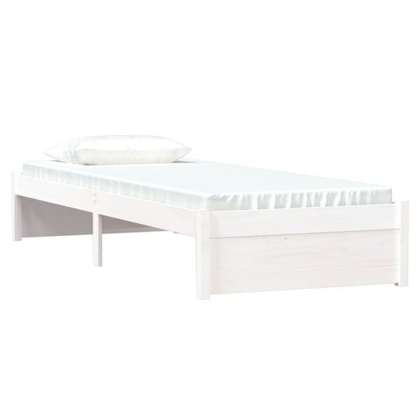 vidaXL Giroletto Bianco in Legno Massello 75x190 cm Small Single