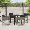 vidaXL Set da Pranzo per Giardino con cuscino 5 pcs Grigio polyrattan