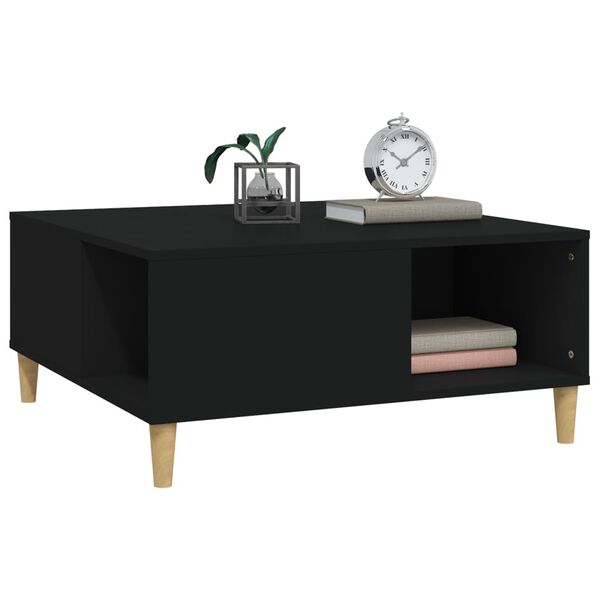 vidaXL Tavolino da Salotto Nero 80x80x36,5 cm in Legno Multistrato