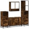 vidaXL Set Mobili da Bagno 4 pz Rovere Fumo in Legno Multistrato