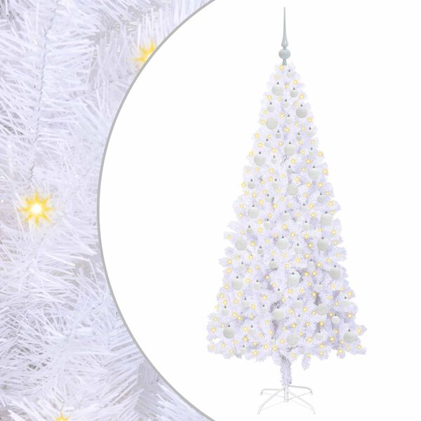 vidaXL Albero di Natale artificiale Bianco 180 cm PVC e Acciaio