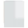 vidaXL Comodino Bianco Lucido 45x34x44,5 cm in Truciolato