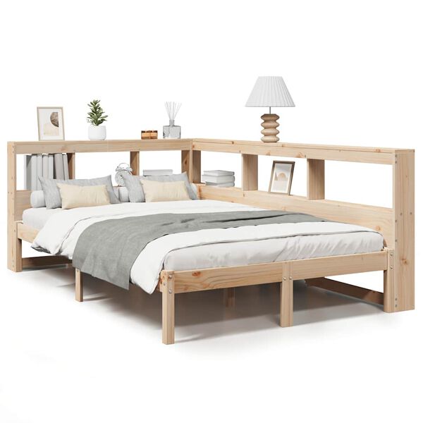 vidaXL Letto Libreria senza Materasso Bianco 120x200 cm Legno di Pino
