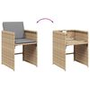 vidaXL Set Pranzo da Giardino 17 pz con Cuscini Beige Misto Polyrattan
