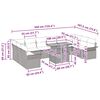 vidaXL Set Divano da Giardino con cuscino 11 pcs Nero e crema