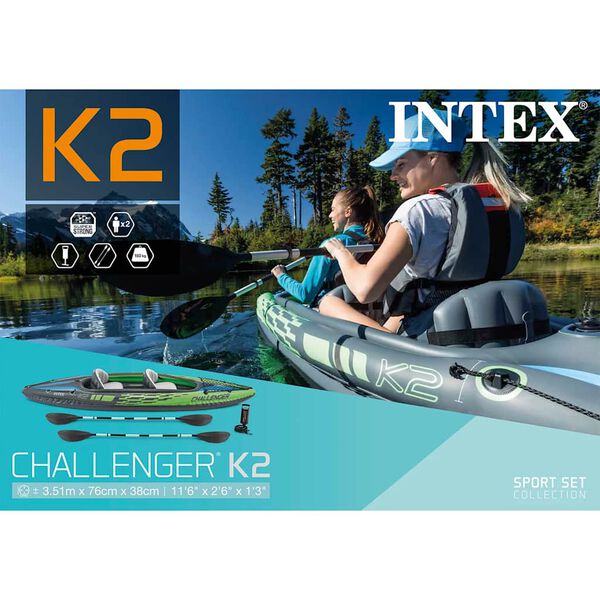 Canoa Gonfiabile Intex Challenger K2 - Per 2 Persone, Kayak 351 Cm - Foto 2