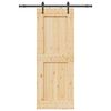 vidaXL Porta Scorrevole con Set Hardware 85x210 cm Legno Massello Pino
