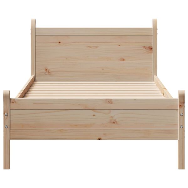 vidaXL Letto senza Materasso 75x190 cm in Legno Massello Pino