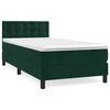 vidaXL Giroletto a Molle con Materasso Verde Scuro 90x190 cm Velluto