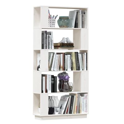 vidaXL Libreria/Divisorio Bianco 80x25x163,5 cm Legno Massello di Pino
