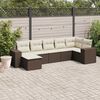 vidaXL Set Divani da Giardino 7 pz con Cuscini Marrone in Polyrattan