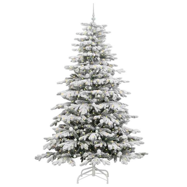 vidaXL Albero di Natale Artificiale con Rami Pieghevoli Bianco 240 cm