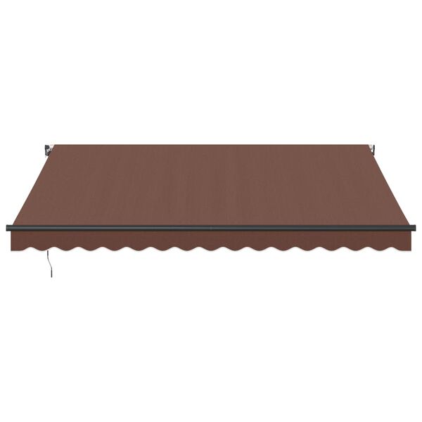 vidaXL Tenda da Sole Retrattile Manuale con LED Marrone 400x350 cm