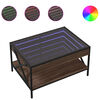 vidaXL Tavolino da Salotto con LED Infinity Rovere Marrone 70x50x38 cm