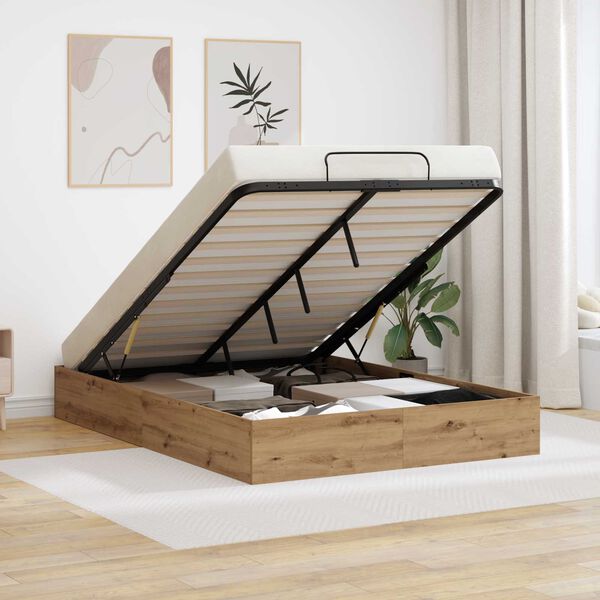 vidaXL Letto ottomano Rovere Artigianale 120 x 200 cm