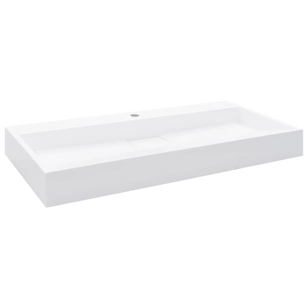 vidaXL Lavandino 100x46x11 cm Blocco in Marmo/Minerale Bianco