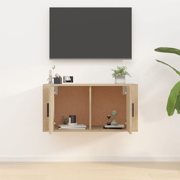 vidaXL Mobile Porta TV a Parete rovere sonoma 80x34,5x40 cm