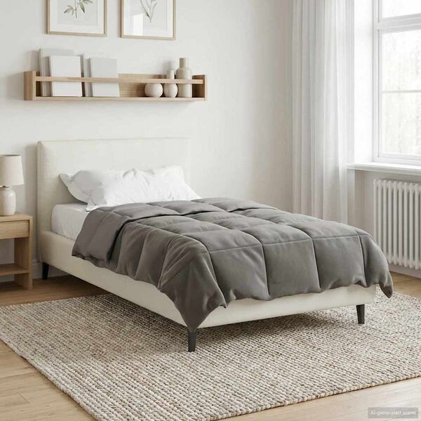 vidaXL Duvet Estivo Trapuntato Grigio chiaro 155 x 220 cm Microfibra