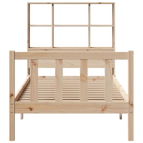 vidaXL Letto Libreria senza Materasso 90x190 cm Legno Massello Pino