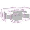 vidaXL Set Divano da Giardino 6pz con Cuscini Grigio Polyrattan Acacia