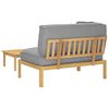 vidaXL Set di divani con cuscino 2 pcs Grigio Legno di Acacia Massello