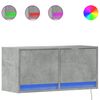 vidaXL Mobile TV a Parete con Luci LED Grigio Cemento 80x31x35 cm
