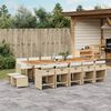 vidaXL Set da Pranzo da Giardino 15 pz con Cuscini Beige in Polyrattan