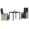vidaXL Set da Pranzo per Giardino 3 pcs Grigio chiaro polyrattan