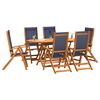 vidaXL Set Pranzo da Giardino 7pz Legno Massello di Acacia e Textilene