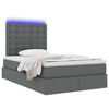 vidaXL Letto con contenitore e LED Grigio scuro 120 x 200 cm