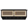 vidaXL Appendiabiti a Muro Nero Legno Multistrato e Rattan Naturale