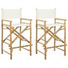 vidaXL Sedia Direttore Pieghevole 2 pcs Naturale Bamb&ugrave;