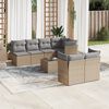 vidaXL Set Divano da Giardino 8 pz con Cuscini Beige in Polyrattan