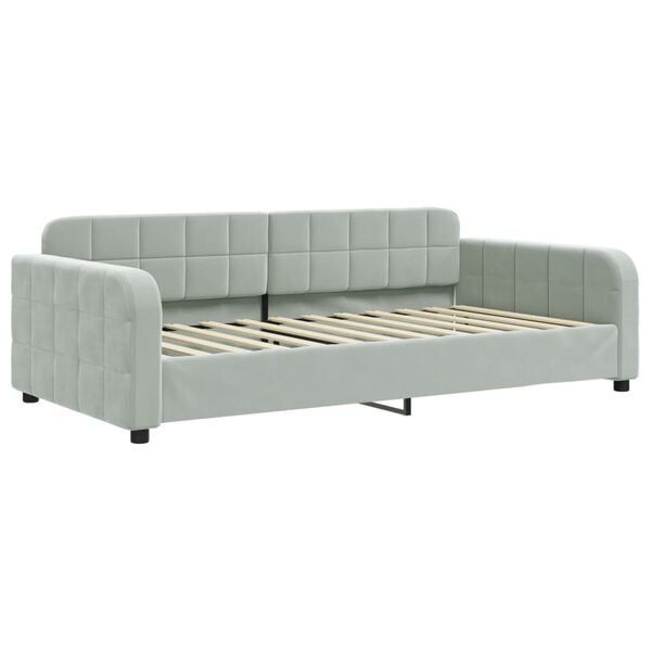 vidaXL Divano Letto Estraibile Cassetti Grigio Chiaro 100x200 Velluto